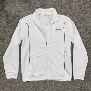 Calvin Klein Zip Up Collared Long Sleeve Fleece Light Weight Sweater Mens M